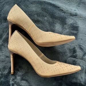 JLO Jennifer Lopez Errregina Gold/Nude/Clear 3.5" Heels
